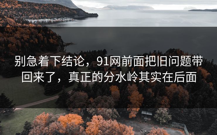 别急着下结论,91网前面把旧问题带回来了,真正的分水岭其实在后面